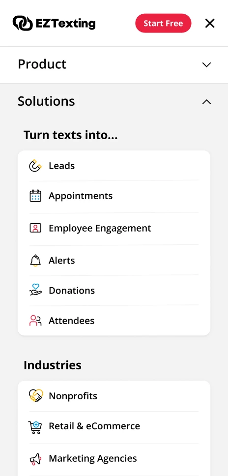 Redesigned mobile menu