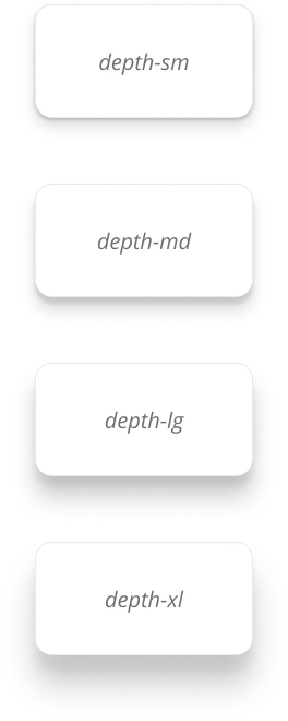 Four elevation levels, from small to extra large shadows