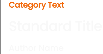 Standard card title style — category, title and author